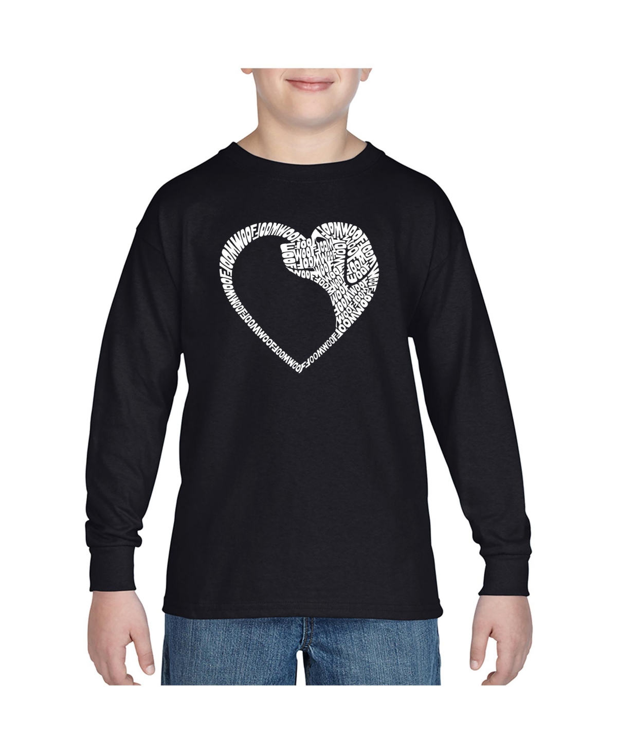 Dog Heart - Boy's Child Word Art Long Sleeve T-Shirt