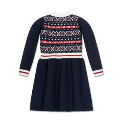 Toddler Girls Long Sleeve Nordic Fair Isle Sweater Dress, Toddler|Child