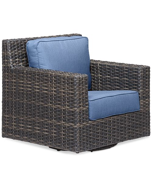 Furniture Viewport Wicker Outdoor Swivel Glider With Sunbrella