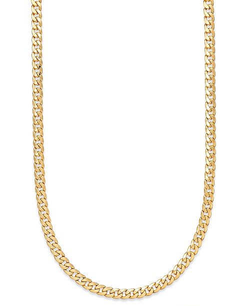 alfani Macy's Cuban Link Chain Necklace 22" (7mm) in 14k Gold Jewelry & Watches