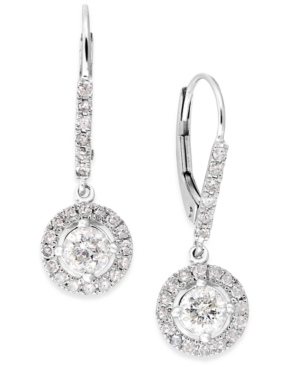 image of Diamond Dangle Drop Earrings in 14k White Gold (1 ct. t.w.)