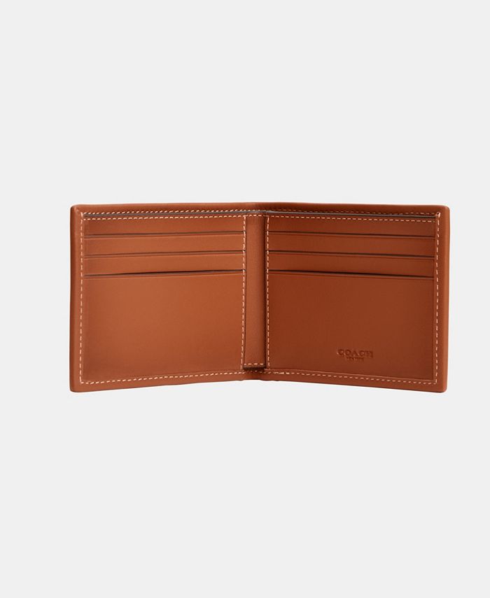 COACH Men's Leather Slim Billfold Wallet in Micro Signature Jacquard ...