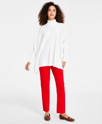 Turtleneck Poncho Top Tummy Control Pull On Pants Created For Macys