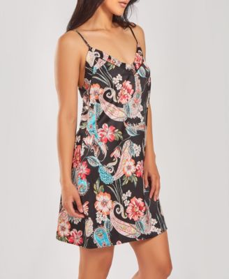 Women's Silky Soft Short Printed Chemise Nightgown
