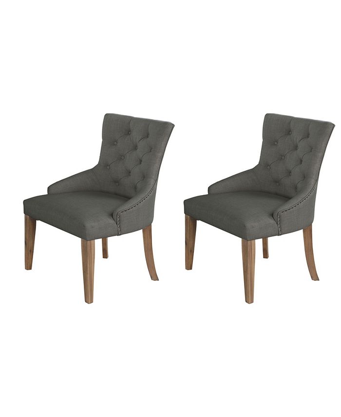 Best Master Furniture Zoey 39" Tufted Linen Parsons Chairs, Set of 2