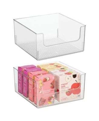 mDesign Kitchen Plastic Storage Organizer Bin with Open Front - 2 Pack ...