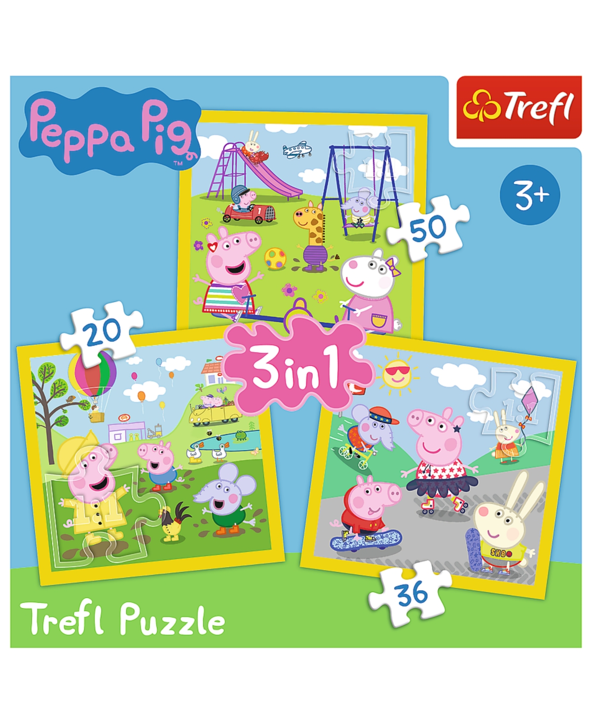 Shop Trefl Peppa Pig 3 In 1 20, 36, 50 Piece Puzzle In Multi
