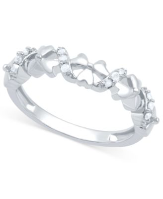 Macy's - Diamond Flower Ring (1/10 ct. t.w.) in Sterling Silver