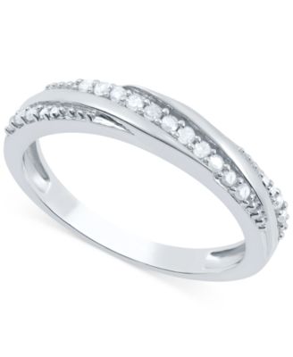 Macy's - Diamond Twist Look Ring (1/6 ct. t.w.) in Sterling Silver