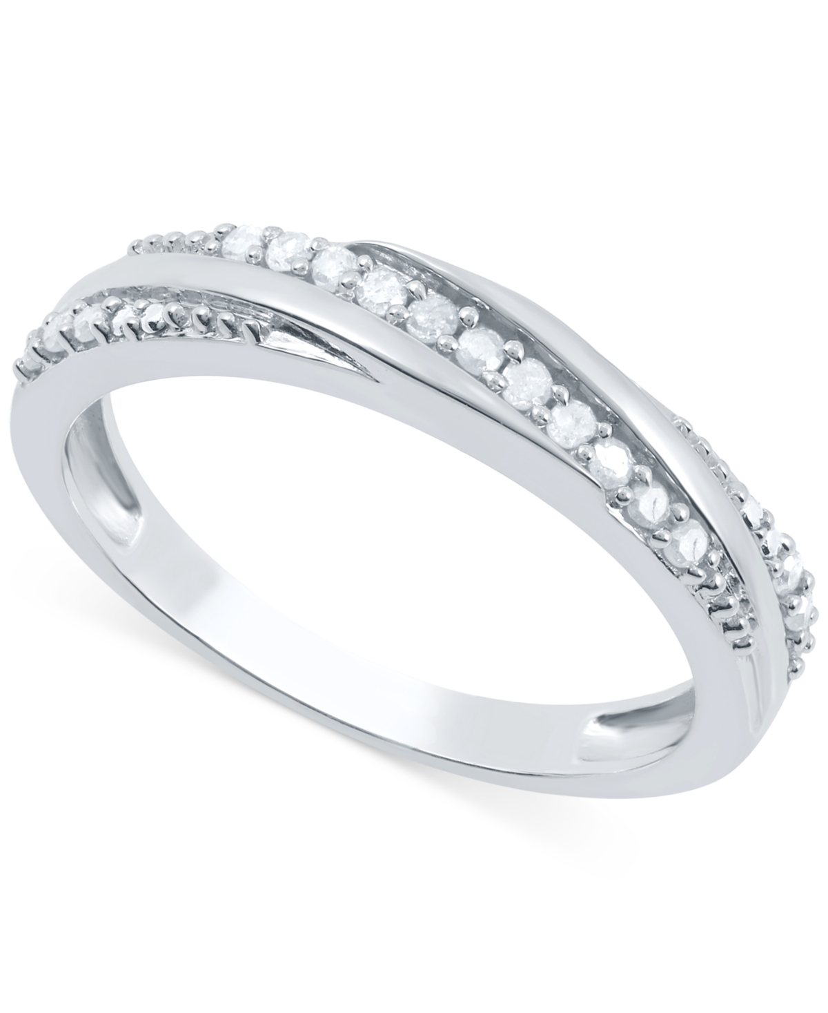 Macy's Diamond Twist Look Ring (1/6 Ct. T.w.) In Sterling Silver