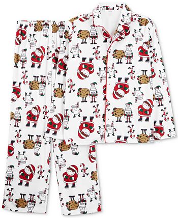 Carter s Adult Unisex Santa Cookies Fleece Button Front Pajamas 2