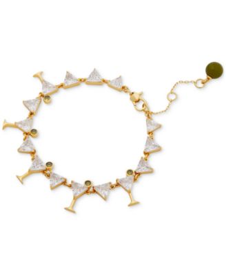 kate spade new york - Gold-Tone Cubic Zirconia Martini Tennis Bracelet