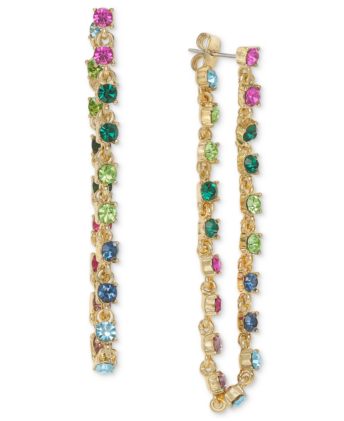 On 34th Crystal Stone Chain Drop Earrings, Created For Macy's In Multi