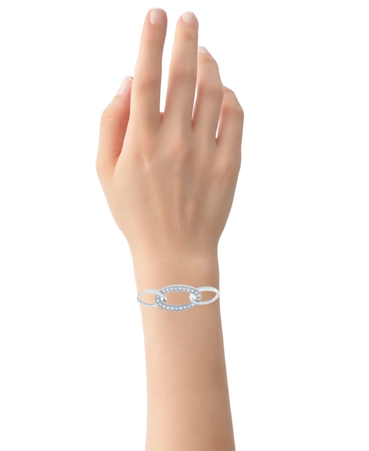 MACY'S DIAMOND OVALS BOLO BRACELET (1/6 CT. T.W.) IN STERLING SILVER