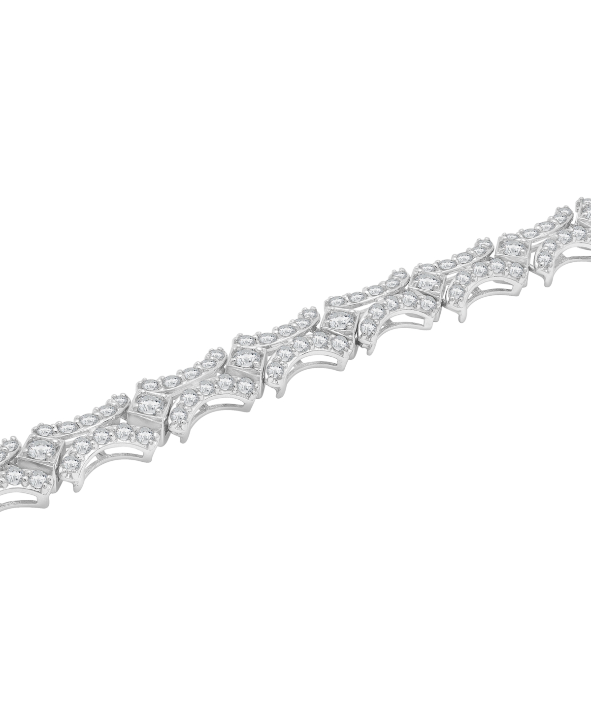Shop Macy's Diamond Vintage-look Link Bracelet (5 Ct. T.w.) In 10k White Gold, Created For
