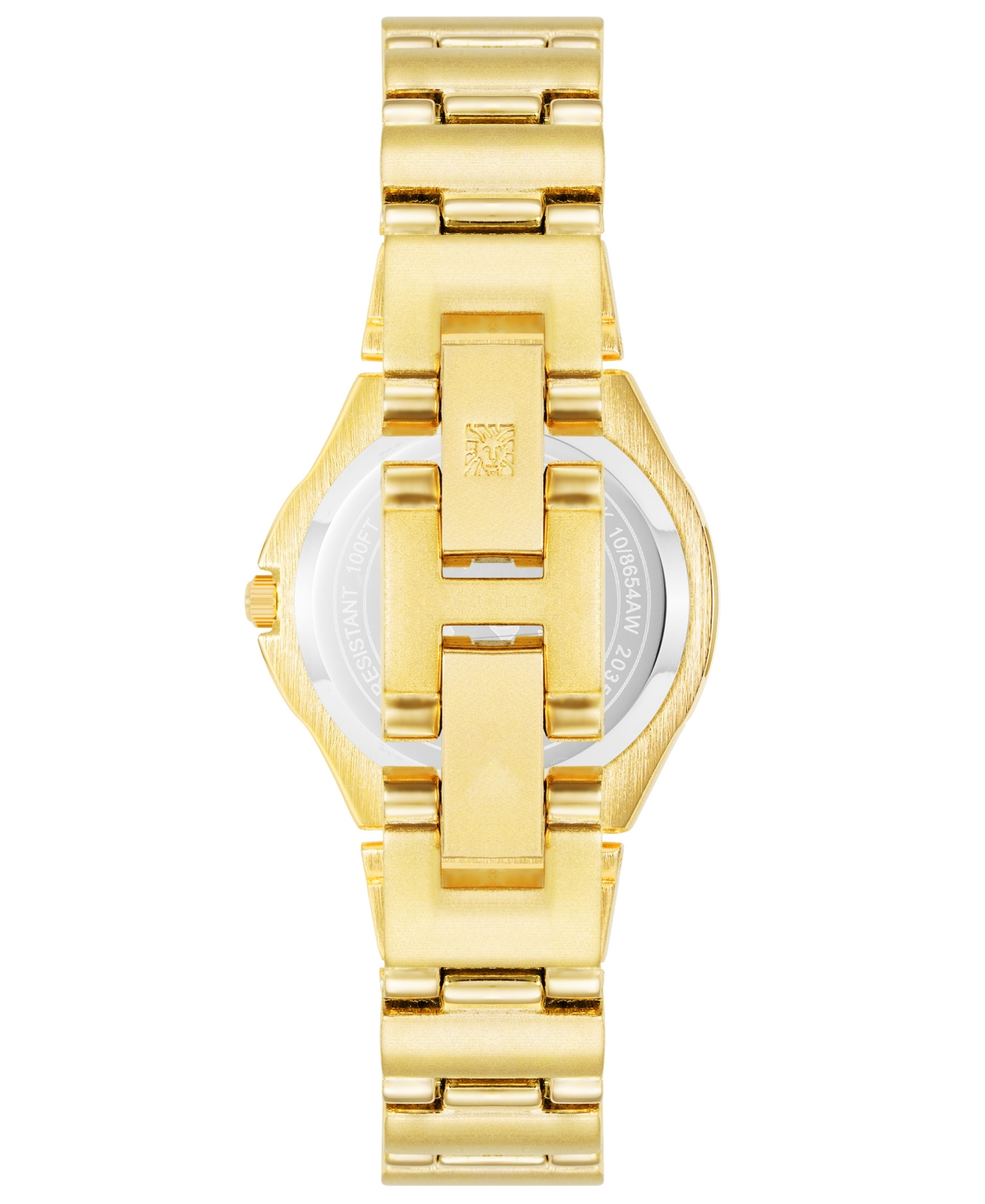 Shop Anne Klein Women's Quartz Gold-tone Alloy Bracelet Watch, 29mm In Gold-tone,black