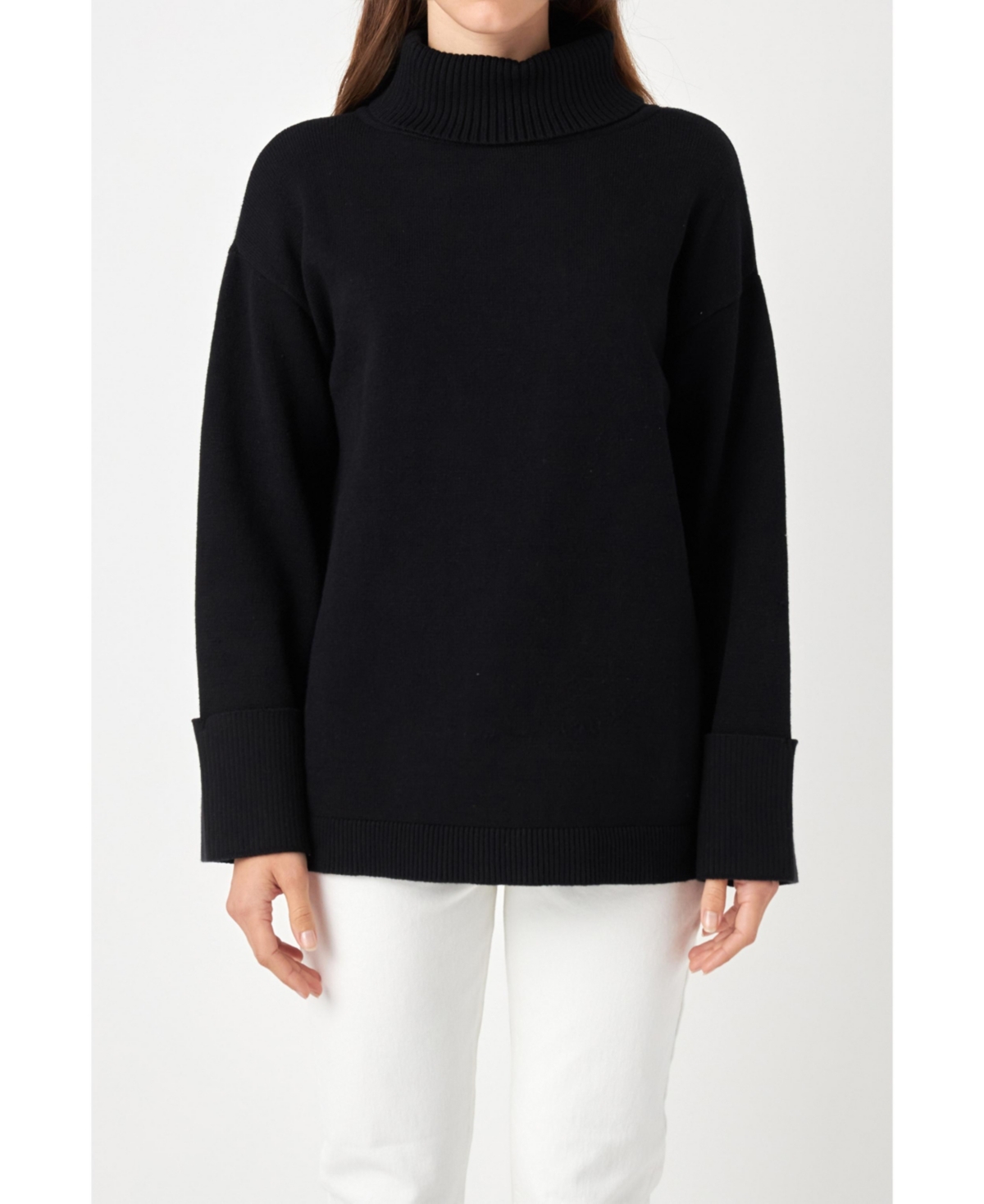 Women's Turtle Neck Sweater - Taupe