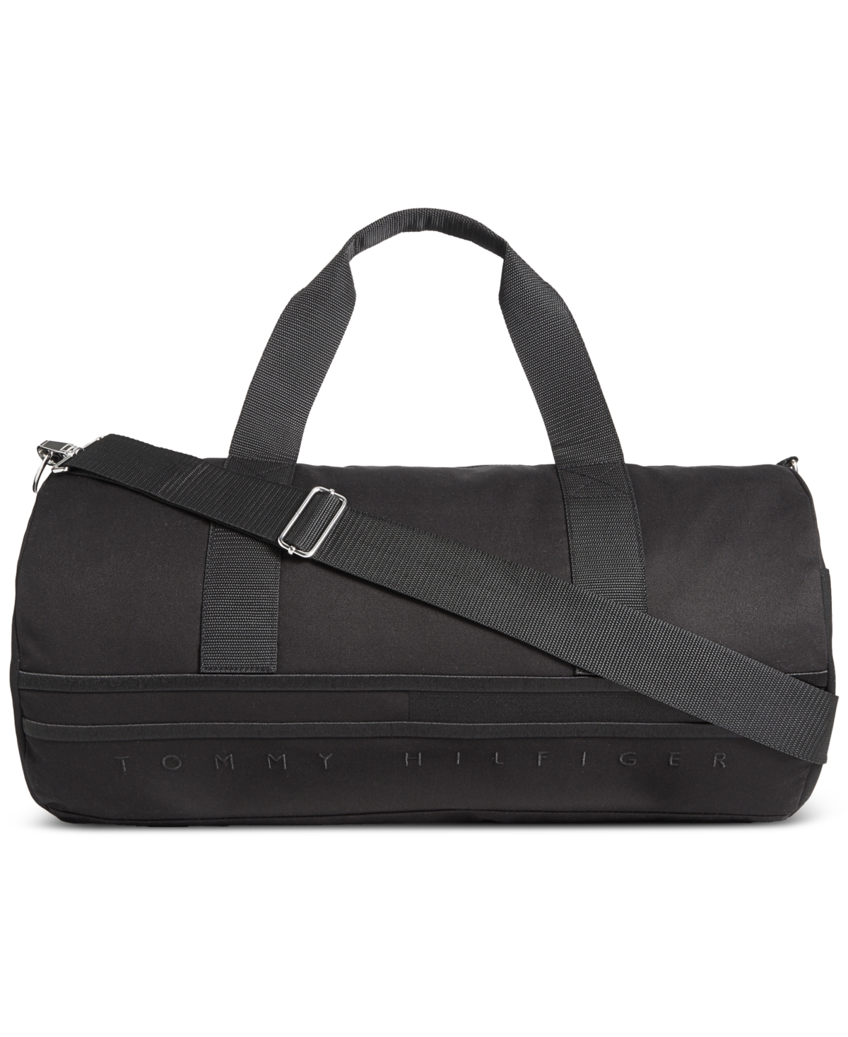Tommy Hilfiger Men's Jackson Canvas Logo Duffle Bag In Black