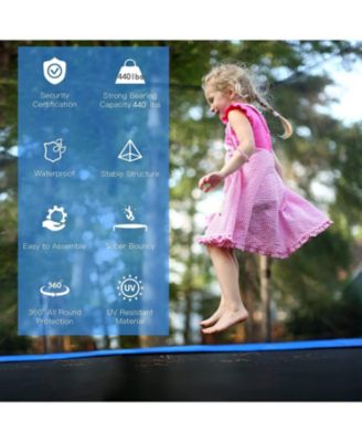 10ft Round Backyard Trampoline With Safety Enclosure