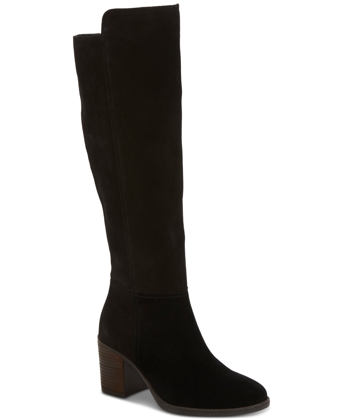 Shop Lucky Brand Women's Bonnay Knee-high Wide Calf Dress Boots In Black Suede