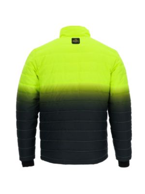 Men's Enhanced Visibility Quilted Jacket - High-Visibility, Insulated, Lightweight Work Coat for Cold Weather