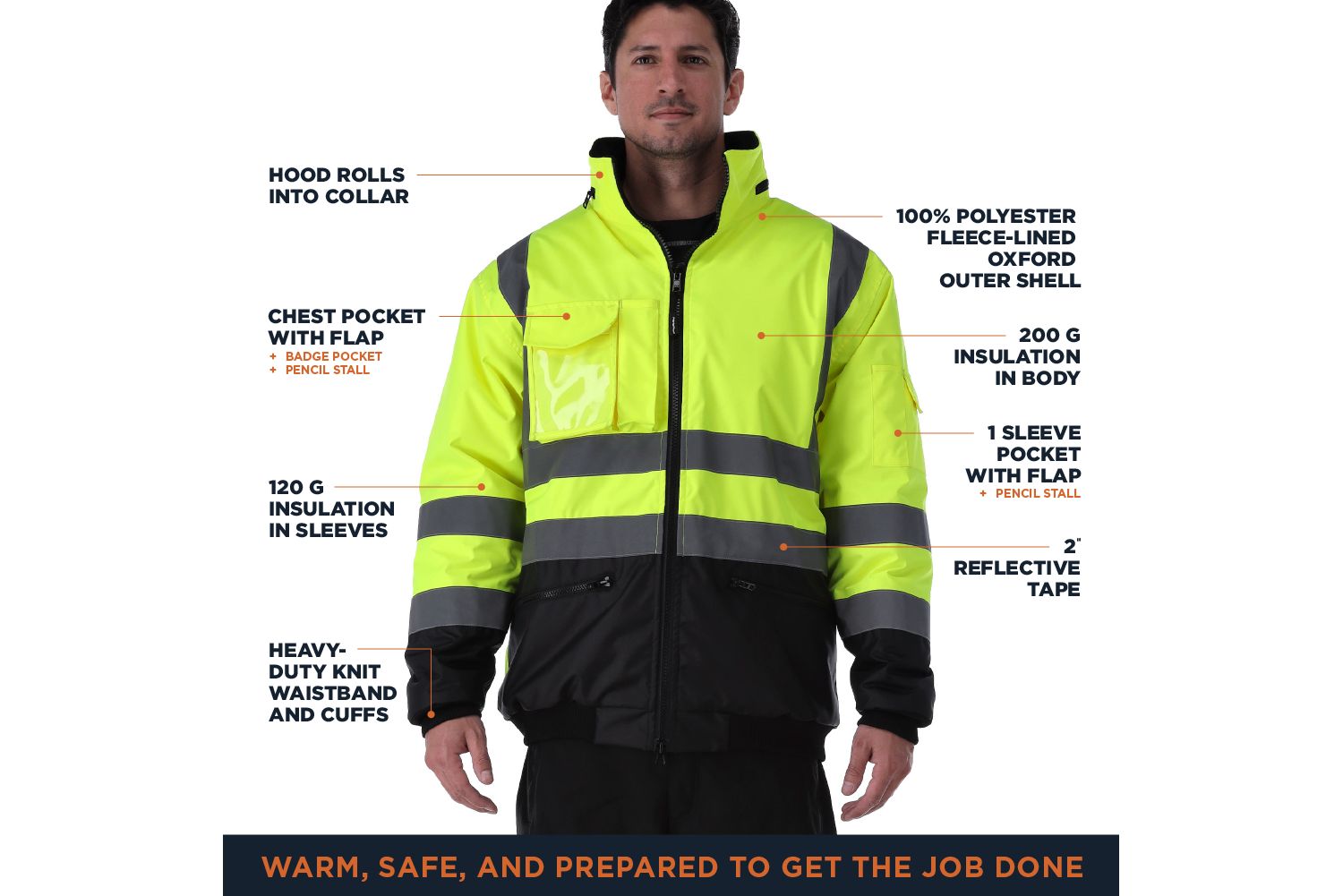 Men's HiVis Waterproof Bomber Jacket