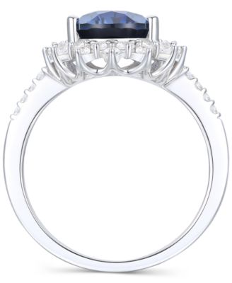 Lab-Grown Opal (7/8 ct. t.w.) & Lab-Grown White Sapphire (5/8 ct. t.w.) Halo Ring in 14k Rose Gold-Plated Sterling Silver (Also in Lab-Grown Ruby & Lab-Grown Blue Sapphire)