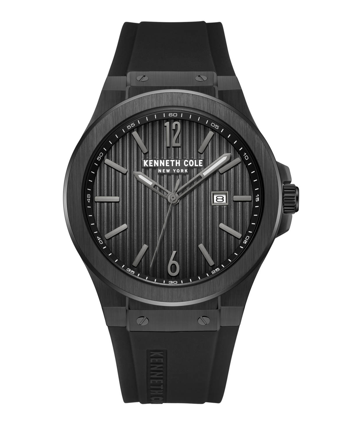 Men's Classic Black Silicone Watch 43mm - Black