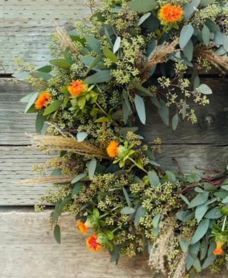 Fresh Real Seeded, Safflower and Pampas Wreath