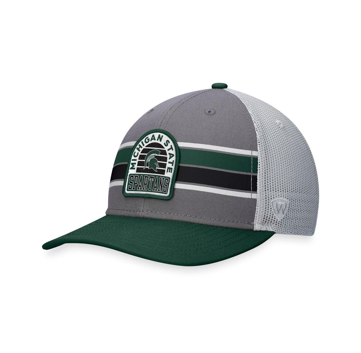 Men's Gray, Green Michigan State Spartans Aurora Trucker Adjustable Hat