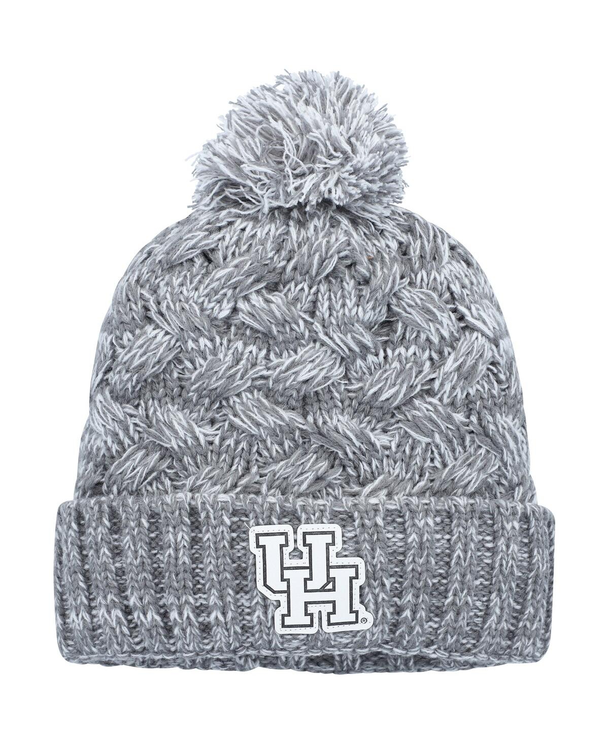 Top Of The World Women's  Heather Gray Houston Cougars Arctic Cuffed Knit Hat With Pom