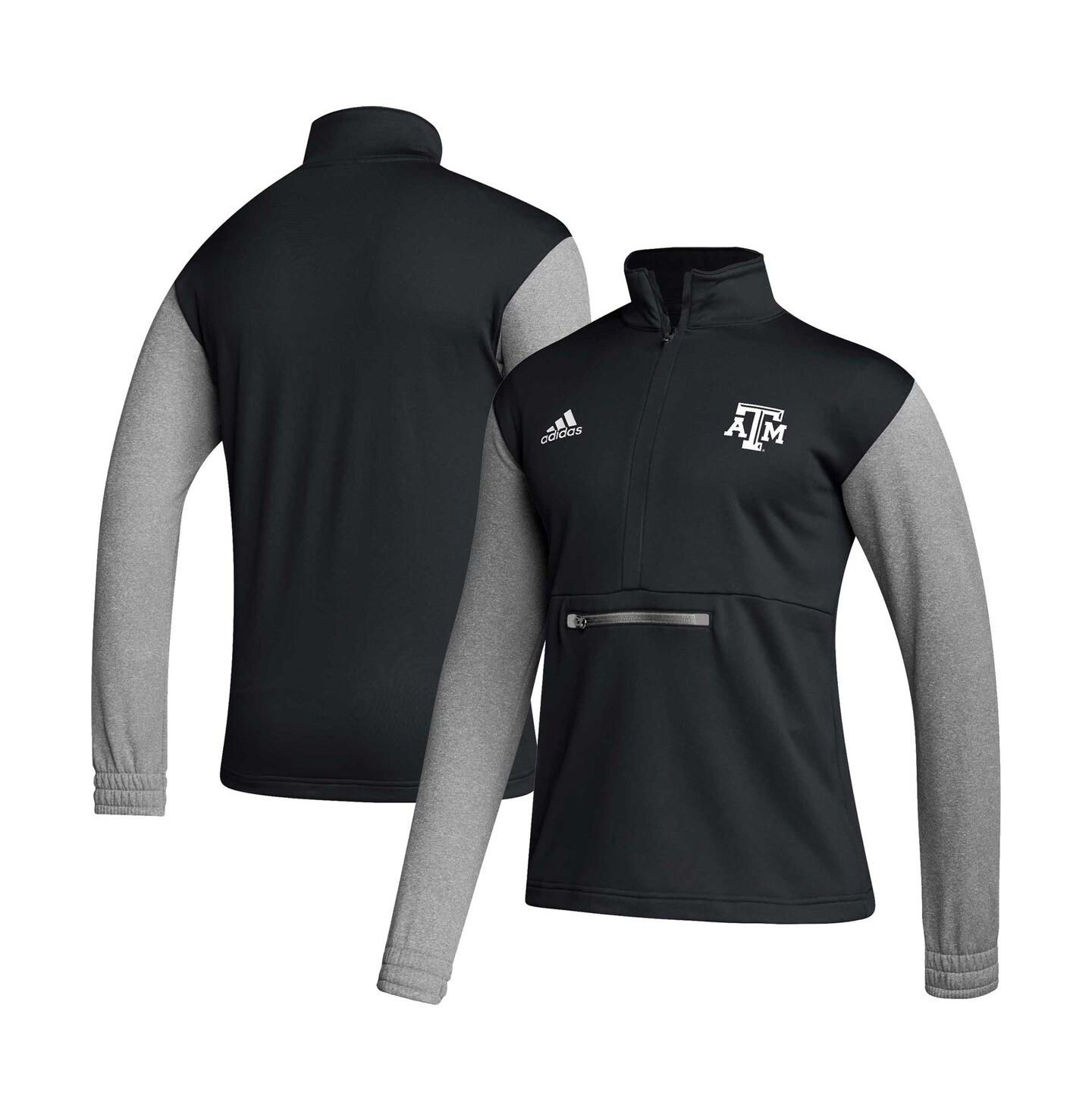 Мужской топ adidas Men's Black Texas A&M Aggies Sideline Aeroready Half-Zip Top — фото 1