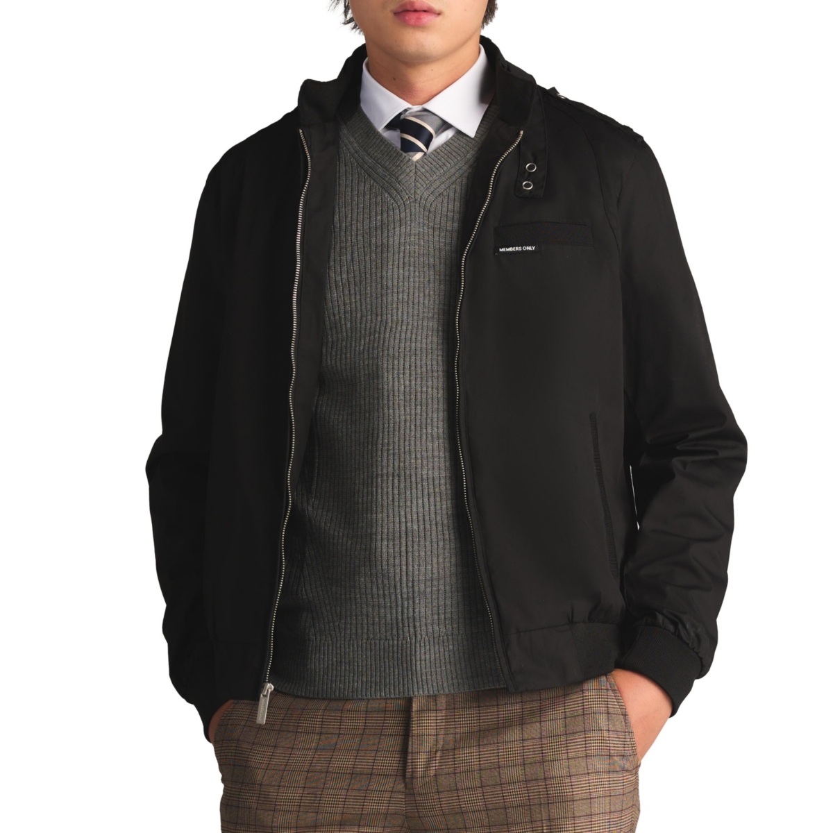 Men's Big & Tall Classic Iconic Racer Jacket (Slim Fit)