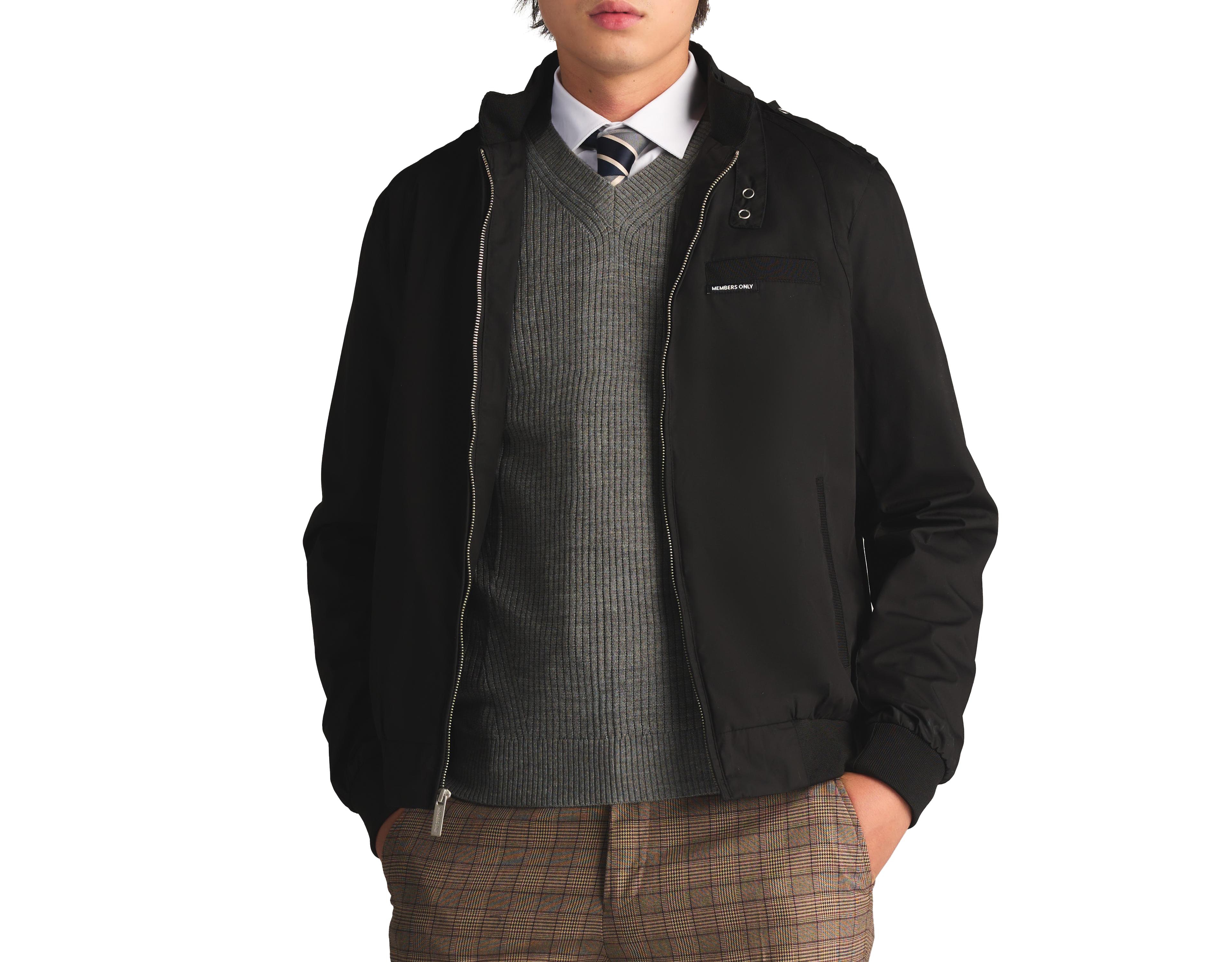 Men's Big & Tall Classic Iconic Racer Jacket (Slim Fit)