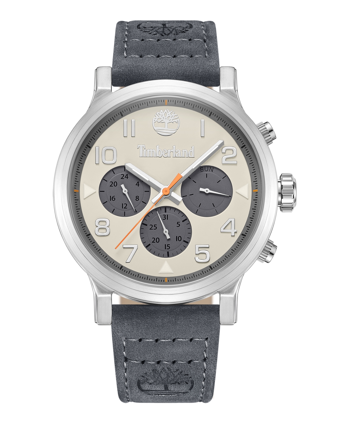 Timberland Men's Quartz Pancher Gray Genuine Leather Strap Watch, 46mm