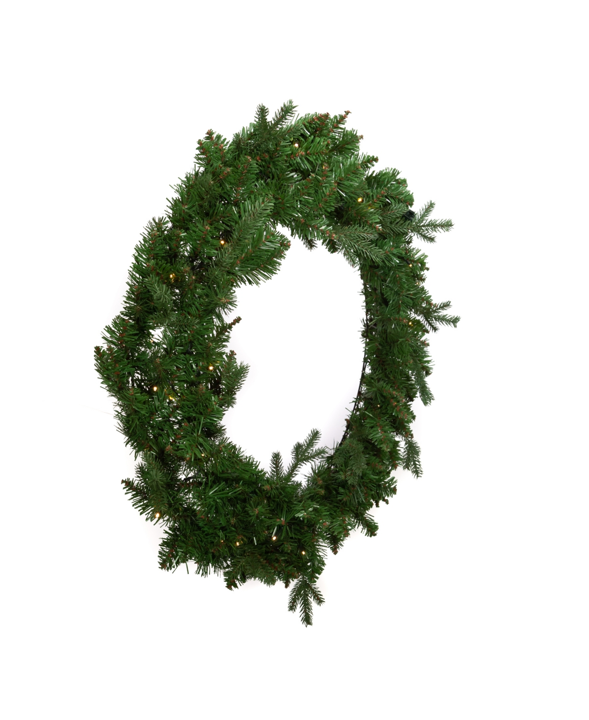 Kurt Adler 30" Battery-operated Warm Led Jackson Wreath In Green