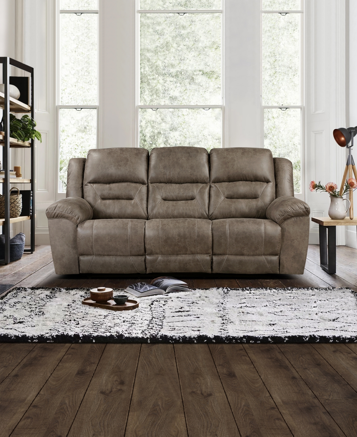 White Label Berenson Double Reclining Sofa