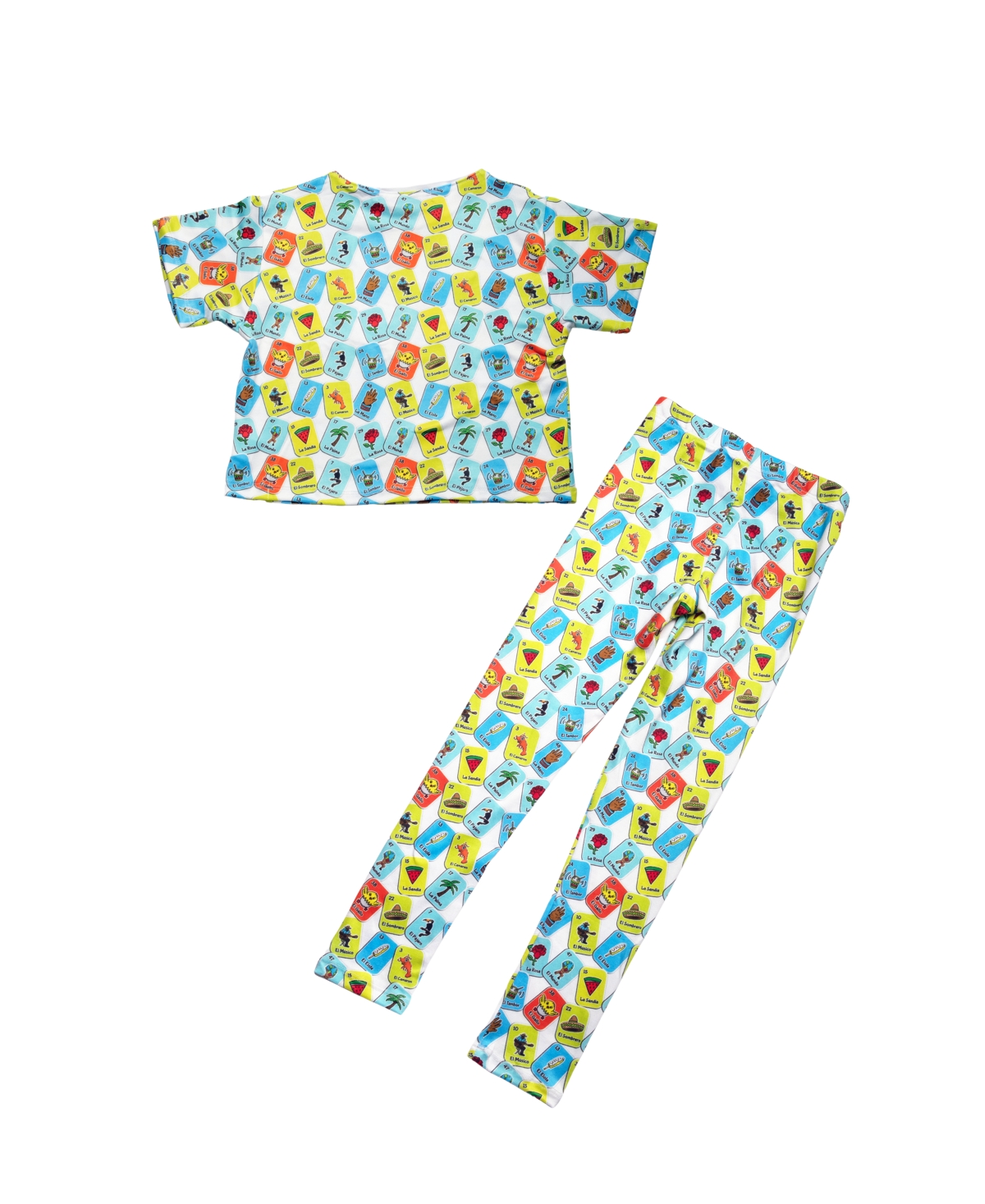 Mixed Up Clothing Little Girls All Over Printed Crop Top and Leggings Pants Set