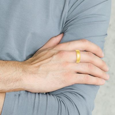 Stainless Steel Polished Ring - Gold Plated