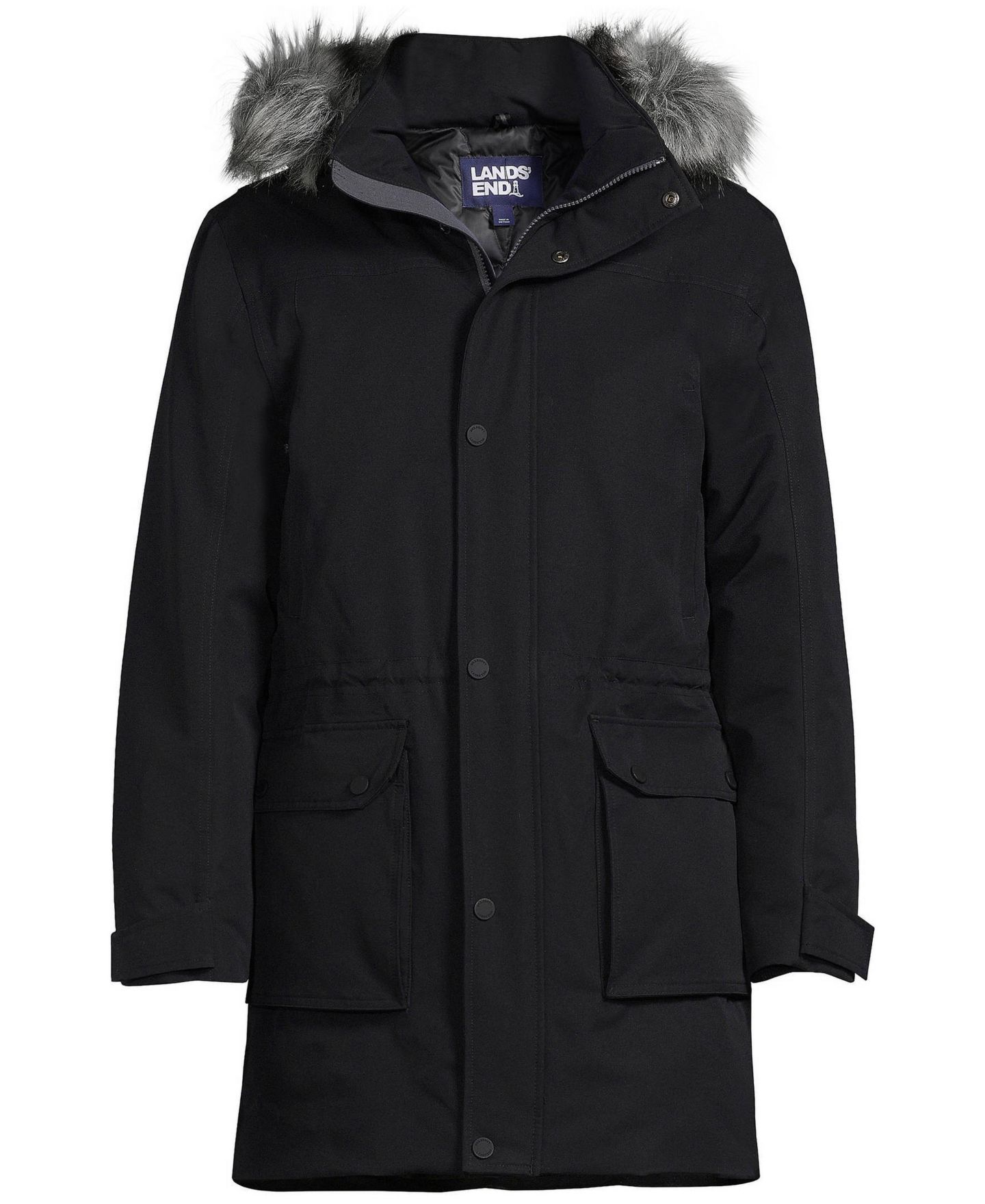 Мужская куртка Lands' End Big & Tall Expedition Waterproof Down Parka, цвет: Чёрный — фото 3