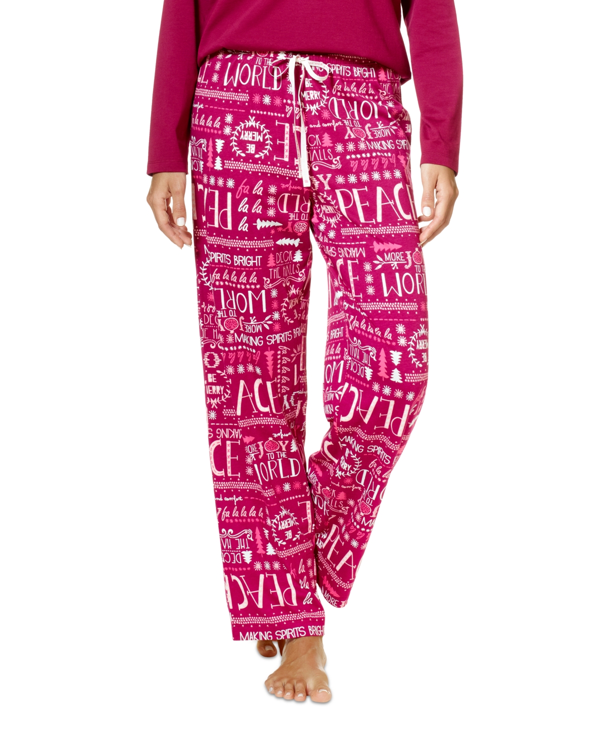 Hue Women's Printed Pajama Pants In Beet Red