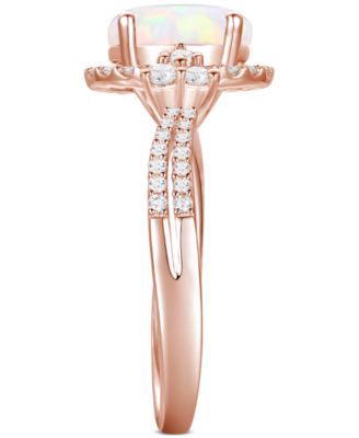 Amethyst (1-1/2 ct. t.w.) & Lab-Grown White Sapphire (1/2 ct. t.w.) Halo Statement Ring in 14k Gold-Plated Sterling Silver