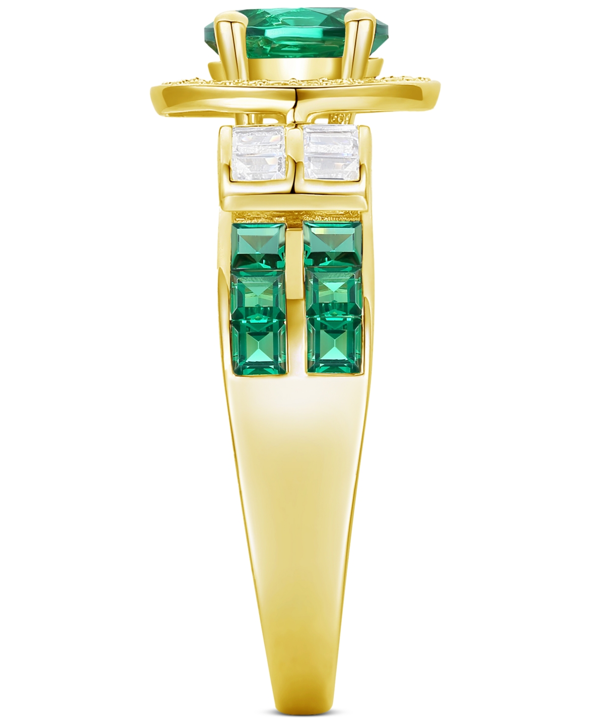 Lab-Grown(7/8 ct. t.w.) & Lab-Grown White Sapphire (1/3 ct. t.w.) Statement Ring in 14k Gold-Plated Sterling Silver (Also in Additional Gemst
