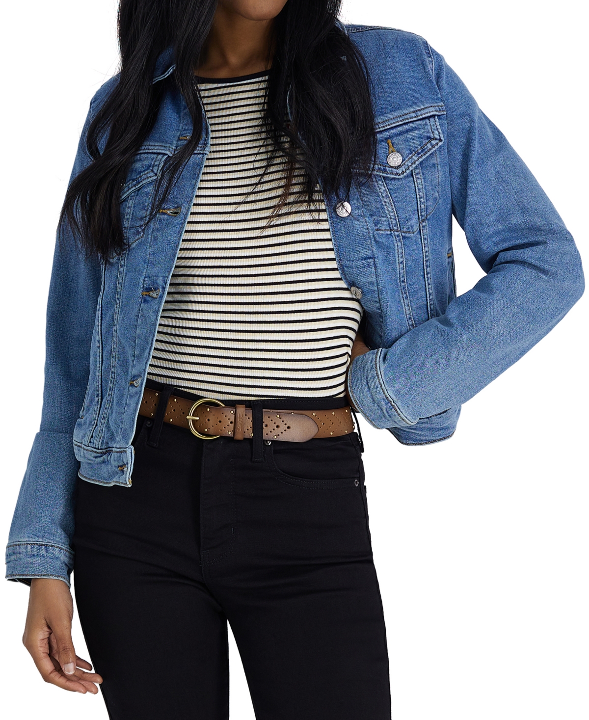 Levi's Women's Studded Fully Adjustable Perforated Leather Belt