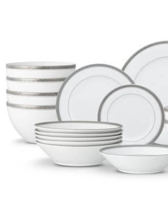 Charlotta Platinum 30-Piece Dinnerware Set, Service For 6