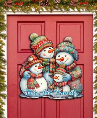 Snowman's Family Christmas Wooden Wall Decor Door Decor G. DeBrekht