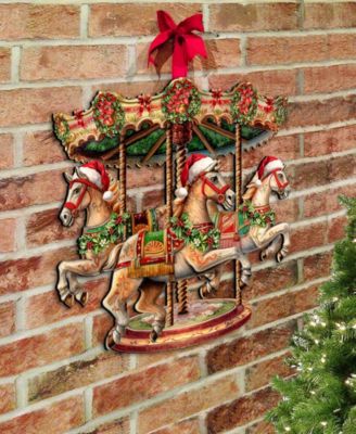 Christmas Carousel Christmas Wooden Wall Decor Door Decor G. DeBrekht