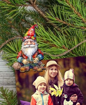 Christmas Garden Gnomes Christmas Wood Clip-On Ornaments Set of 6 G. DeBrekht