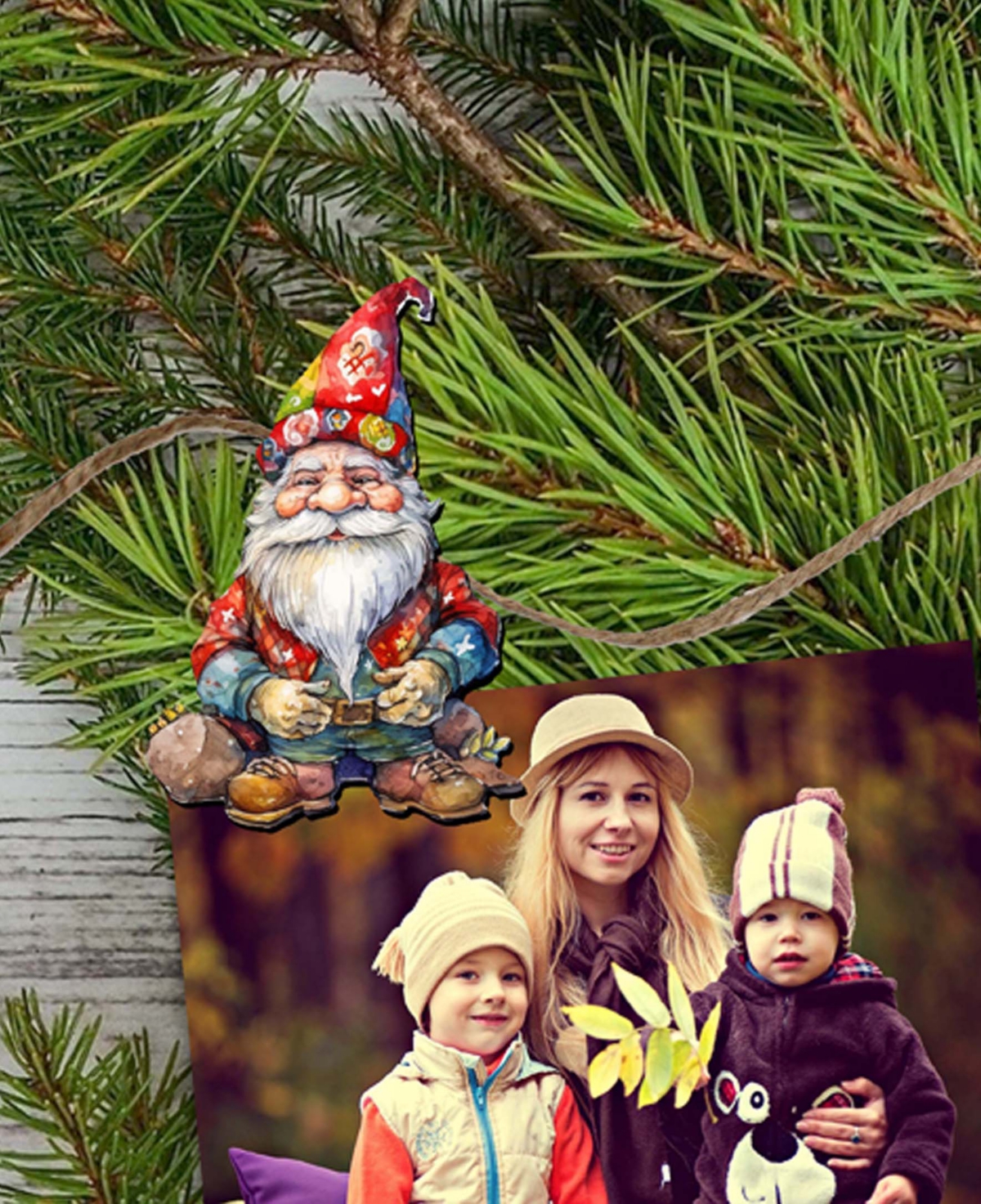 Shop Designocracy Christmas Garden Gnomes Christmas Wood Clip-on Ornaments Set Of 6 G. Debrekht In Multi Color