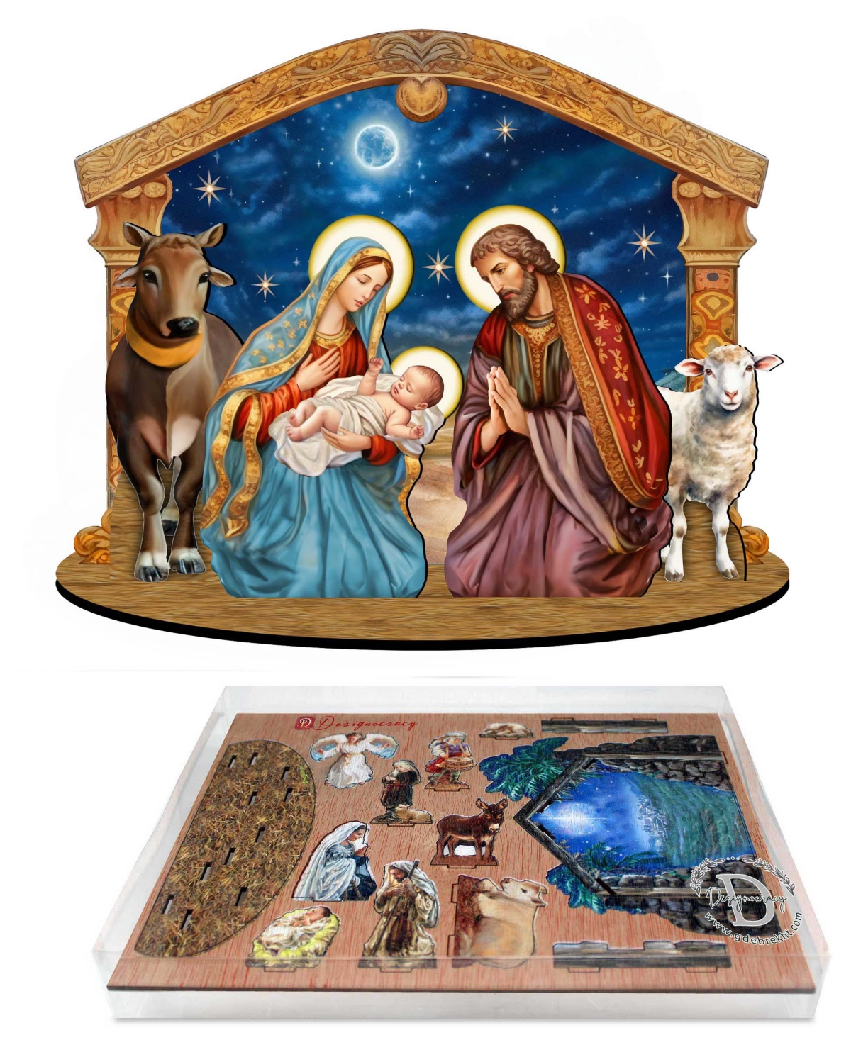 Designocracy Holy Family Nativity Scene Christmas Village Table Decoration G. DeBrekht